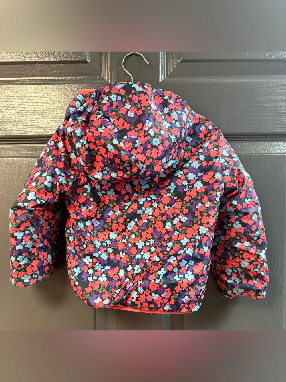 The North Face Kids Floral Packable Jacket - Red Multi Floral Reversible